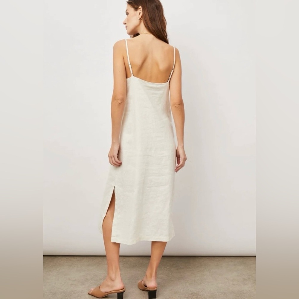Rails 100% Linen Dress - Lizzie Dress in Bisque - Button front midi dress XS - Picture 4 of 9